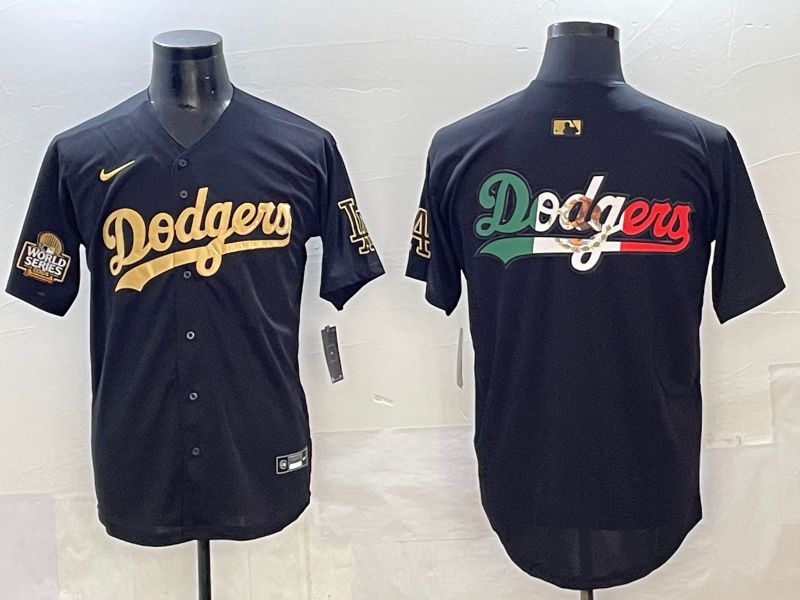 Men Los Angeles Dodgers Blank Black Gold Nike MLB Jersey style 0011->los angeles dodgers->MLB Jersey